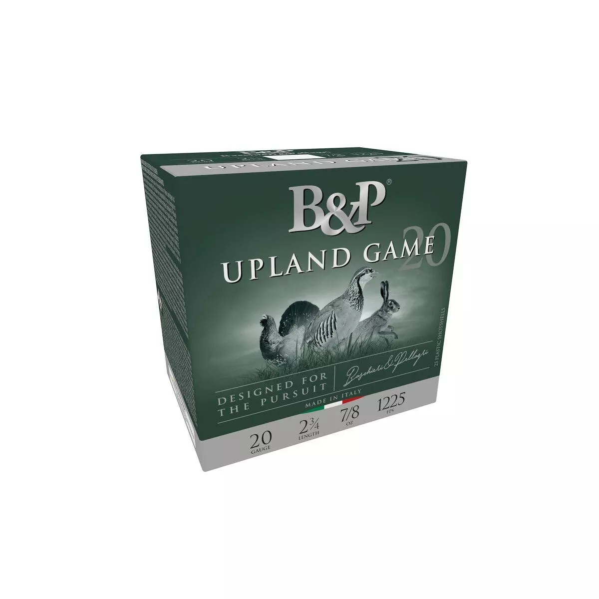 B&P Upland Game Shotshells 20ga 2-3/4” 7/8oz 1225 fps #7.5 25/ct