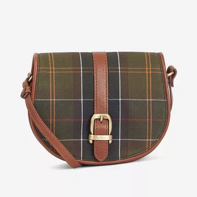 Barbour Katrine Tartan and Leather Saddle Bag