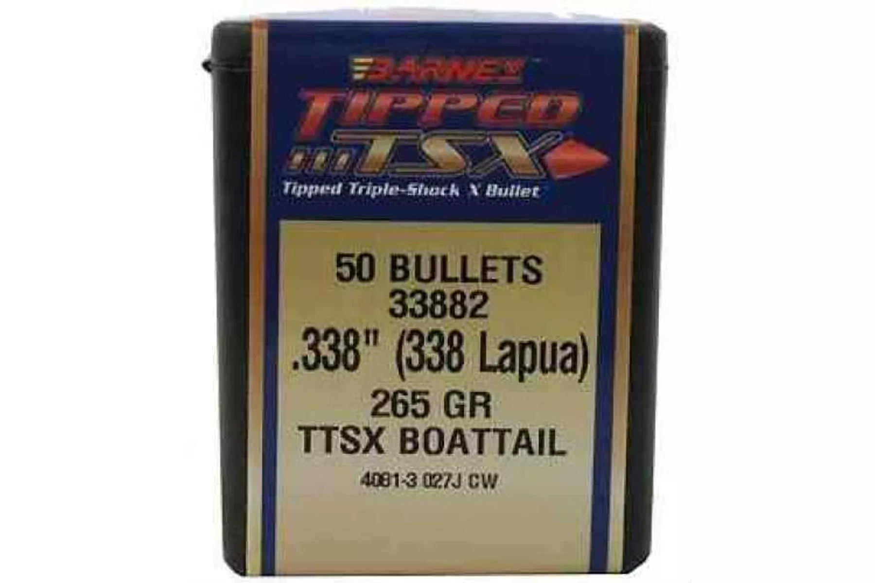Barnes Bullets 338 Lapua .338" 265 Grain, LRX BT Per 50 30434