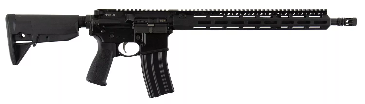 BCM 750750 RECCE-16 MCMR 223 Rem,5.56x45mm NATO 16″ 30+1 Black Hard Coat Anodized, Manganese Phosphate, 6 Position Stock, Bravo Mod 3 Grip