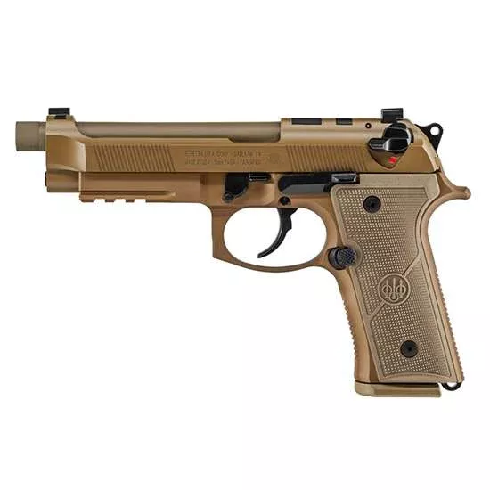 Beretta USA JS92M9A4GM M9A4 9mm Luger 5.10" Threaded Barrel 18+1, Flat Dark Earth Cerakote Polymer Frame, Serrated Steel Optic Cut Slide, Polymer Grip & Decocker Safety