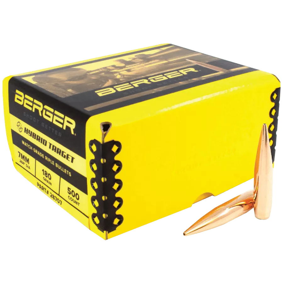 Berger Match Grade Target Bullets 7mm .284″ 180 gr Hybrid Target 500/ct