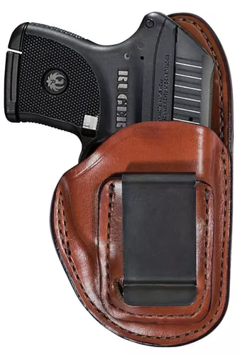 Bianchi 19232 100 ProfessionalIWB Size 10A Tan Leather Belt Clip Compatible w/Glock 26/27/S&W M&P Compact, Belt 1.75" Wide Right Hand