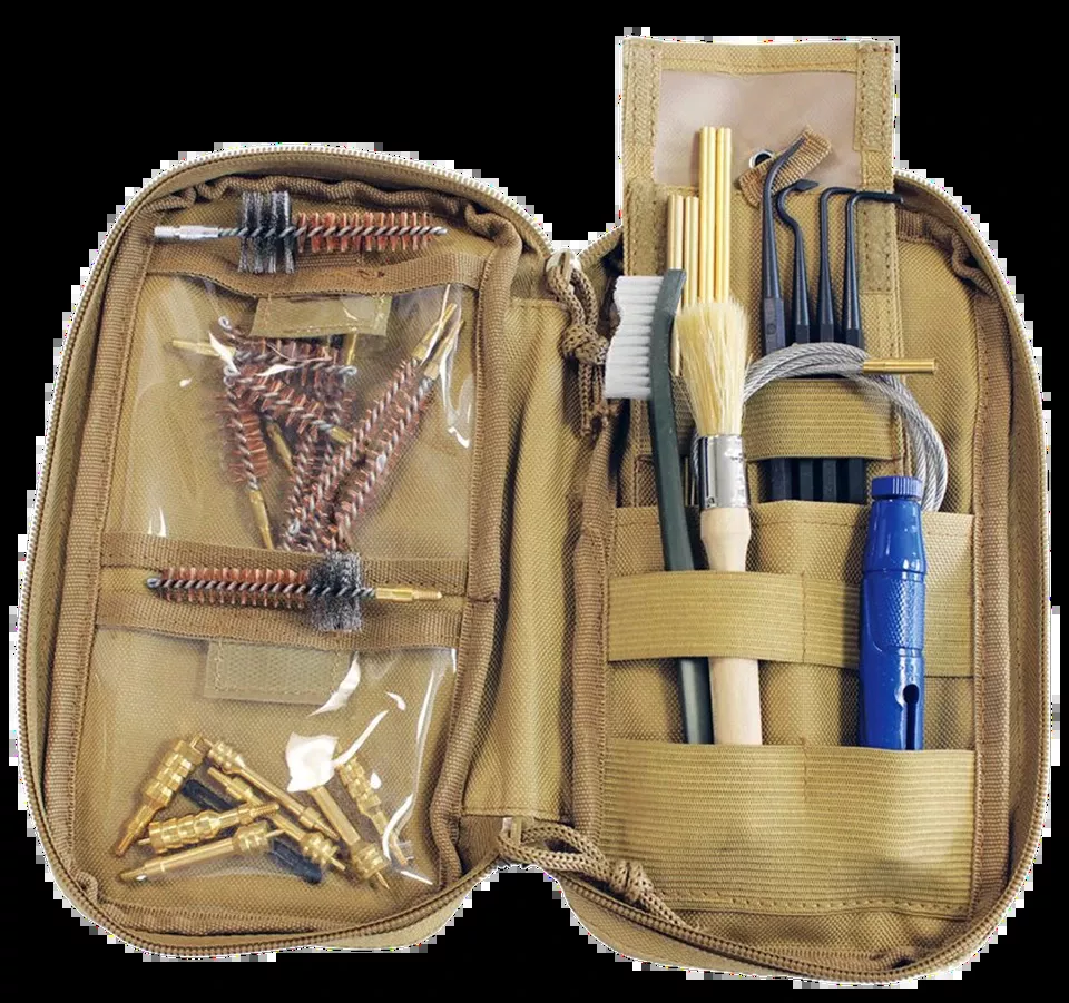 Birchwood Casey 41651 Range Cleaning Kit Handgun/Rifle 29 Pieces Tan