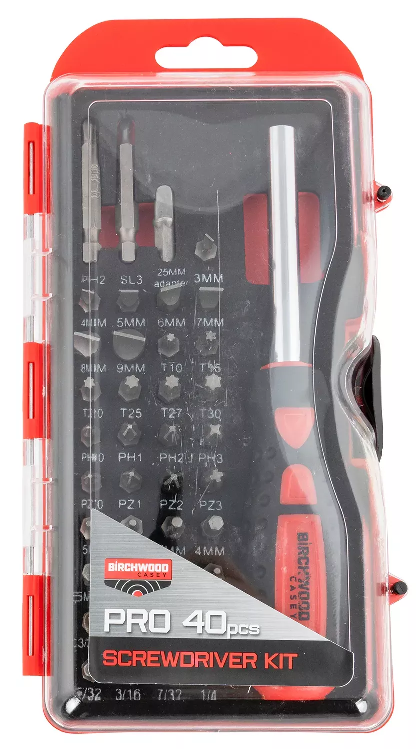Birchwood Casey PROSDS Pro Screwdriver Kit 40 Pieces Includes Slotted/Philips/Torx/Hex Heads