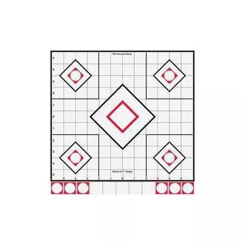 Birchwood Casey Shoot-N-C White/Black 12" Sight-In (Per 5) 34219