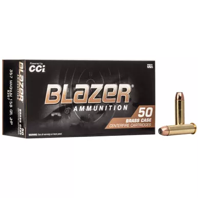 Blazer Ammunition Blazer Brass, 357MAG, 158 Grain, Jacketed Hollow Point, 50 Round Box 5207