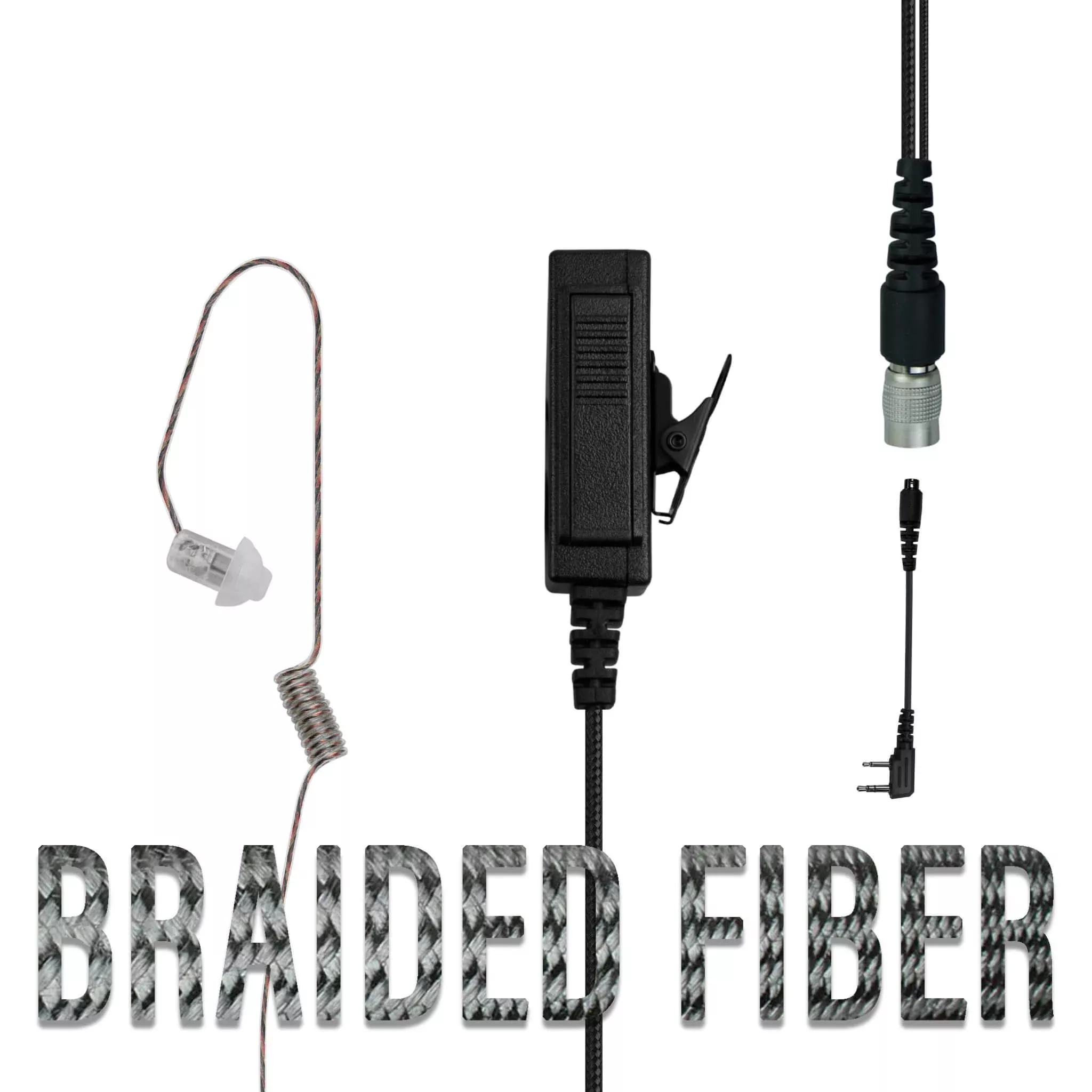 Braided Fiber Communication Headset Kit with Quick Disconnect