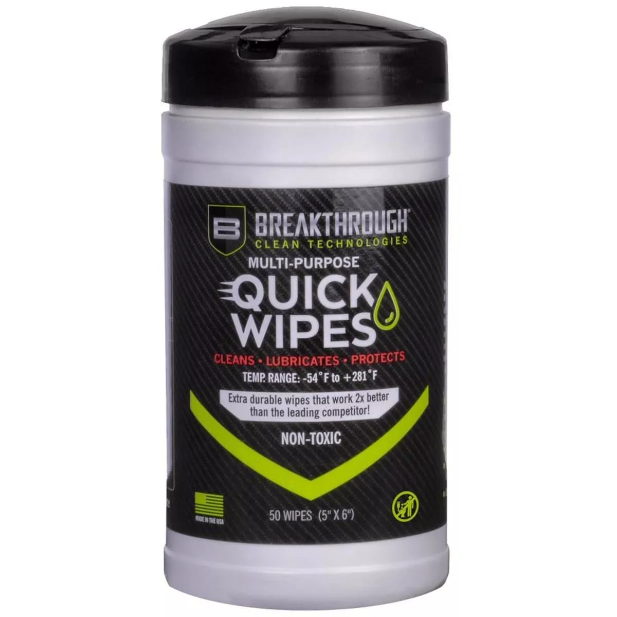 Breakthrough Clean Technologies Synthetic Clp Quick Wipes – 50 Count Canister (5 X 7 Wipe) – BT-CLP-QW-50