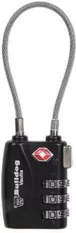 Bulldog Cases TSA Lock w/Steel Cable Black Finish BD8022