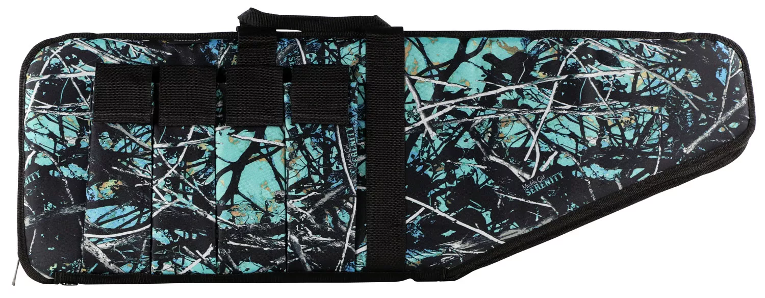 Bulldog SRN1038 Extreme Tactical38" Muddy Girl Serenity Camo Water-Resistant Nylon, Black Trim, Tricot Lining, 4 External Velcro Mag Pouches, Soft Padding