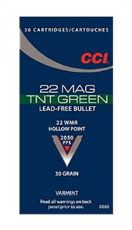 CCI 0060 TNT Green 22WMR 30gr Speer TNT Green Hollow Point 50 Per Box/40 Case