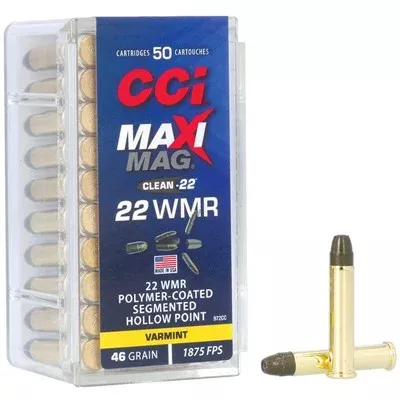 CCI 972CC Maxi-Mag Rimfire 22 WMR 46 gr Segmented Hollow Point 50 Per Box/ 40 Cs