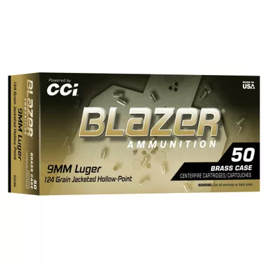 CCI Ammunition Blazer - 9MM, 124Gr, Hollow Point, 50-Round Box