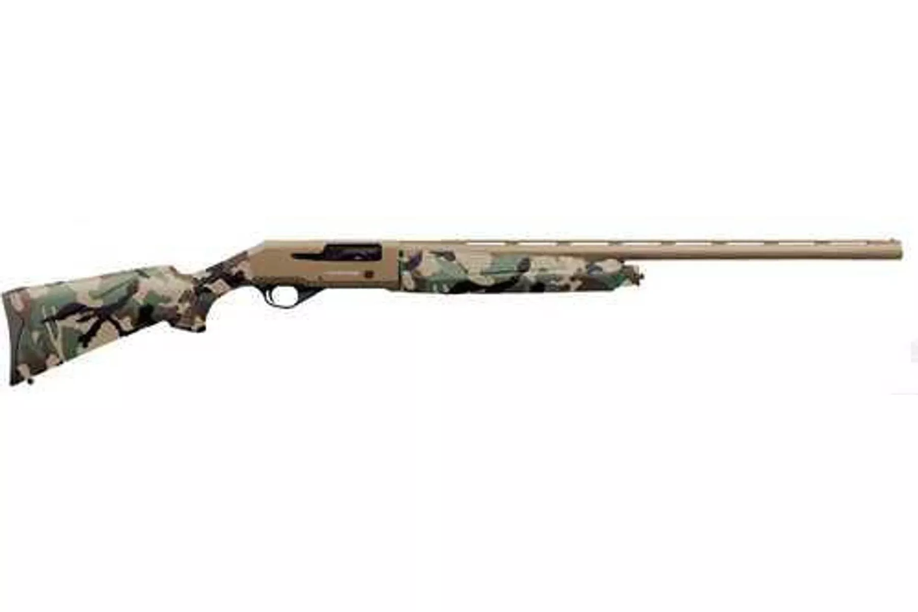 Charles Daly 12 Gauge w shotgun 28" Barrel 3" Chamber 4+1 Capacity Flat Dark Earth Metal Finish & Woodland Camo synthetic