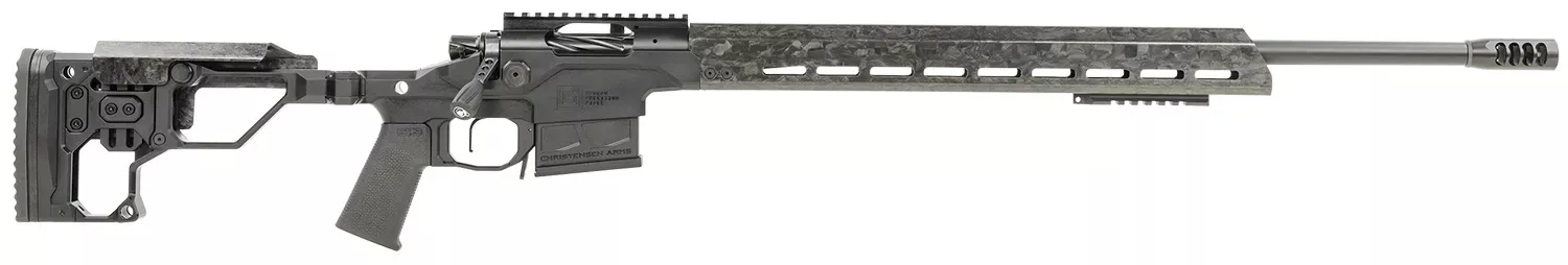 Christensen Arms 8010300300 Modern Precision 300 Win MAG 5+1 26″ Threaded Carbon Fiber Barrel, Black Nitride Finish, Tungsten Anodized Folding Stock, Polymer Grip