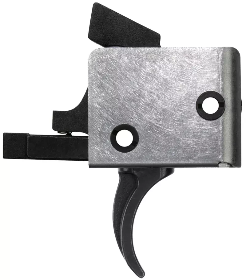 CMC Triggers 92501 Drop-In Single-Stage Curved Trigger with 4-4.50 lbs Draw Weight & Black/Silver Finish for AR-15/AR-10