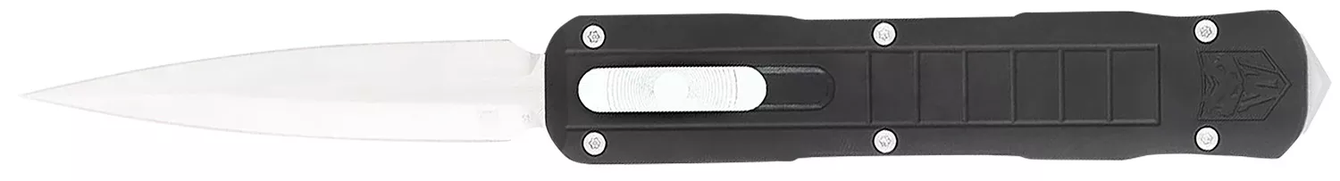 CobraTec Knives CTRPTBLKDAGNS Raptor3.13" OTF Dagger Plain D2 Steel Blade, 4.50" Black Aluminum Handle