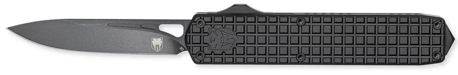 CobraTec Knives Mamba Large Plain Black TiCN D2 Steel Blade/4.75" Black Textured Aluminum Handle
