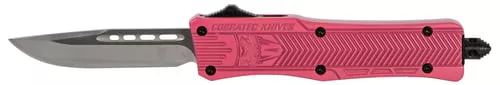 CobraTec Knives SPKCTK1SDNS CTK-1Small 2.75″ OTF Drop Point Plain D2 Steel Blade/Pink Aluminum Handle Features Glass Breaker Includes Pocket Clip
