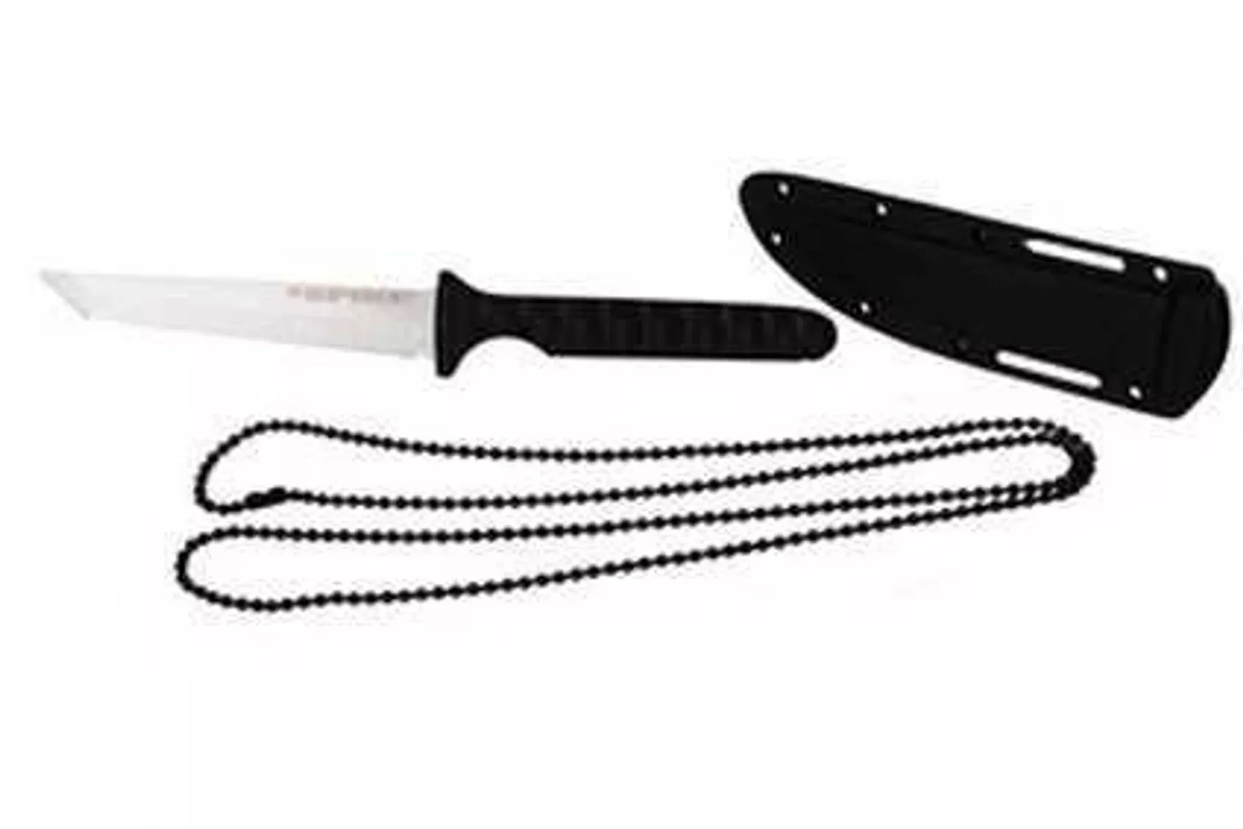 Cold Steel Cs-53NCT Spike 4" Fixed Tanto Plain Cryo 4116 SS Blade/Black Scalloped Griv-Ex Handle Includes Bead Chain Lan