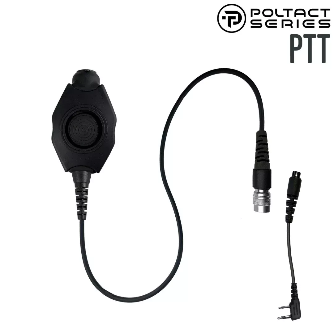 Communication Push Button Adapter with Quick Disconnect for Compatible Two-Way Radios