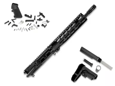 Complete AR-15 Pistol Kit - 11.5" 5.56 Barrel - M-lok Rail - SBA Brace