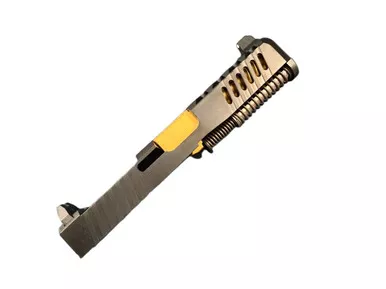 Complete Assembled Matrix Arms RMRSlide TiN Gold Barrel Tall Sights for Glock 19 Gen 5 Pistols