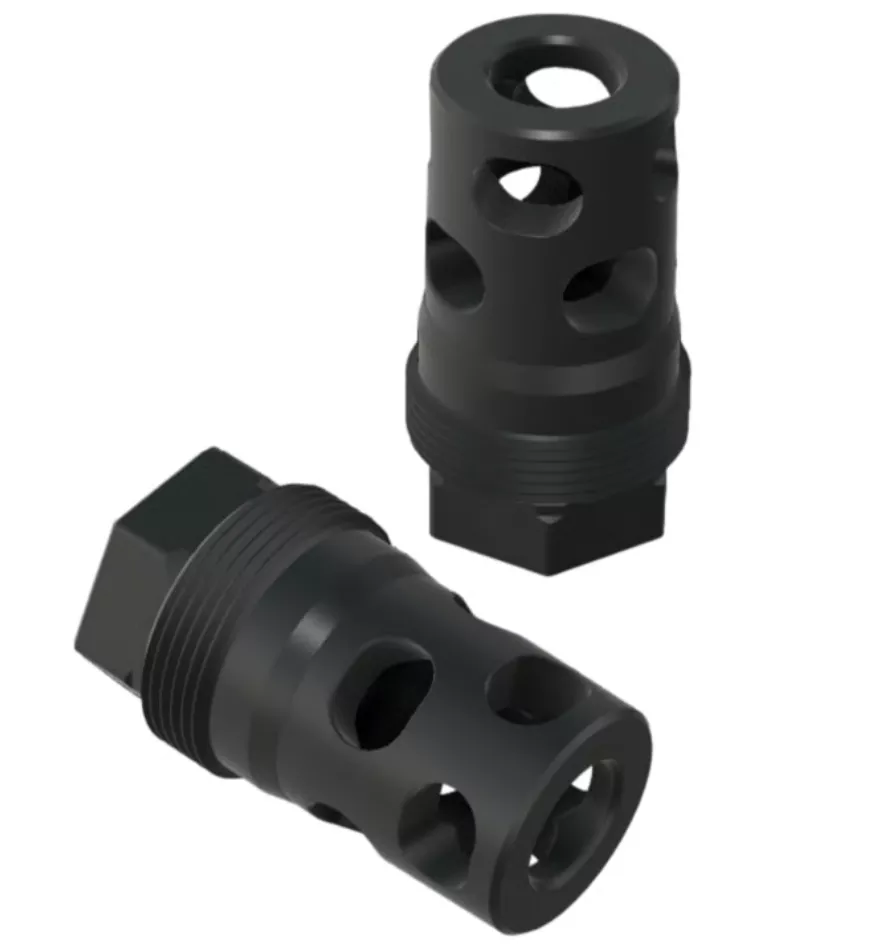 Comstock Armory Compact 9mm Facemount Muzzle Brake – 1/2×28 – MBC-12-9-FM