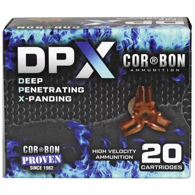 Corbon Ammo Deep Penetrating X Bullet, 45 Colt +P, 225 Grain, Barnes X, 20 Round Box DPX45C225