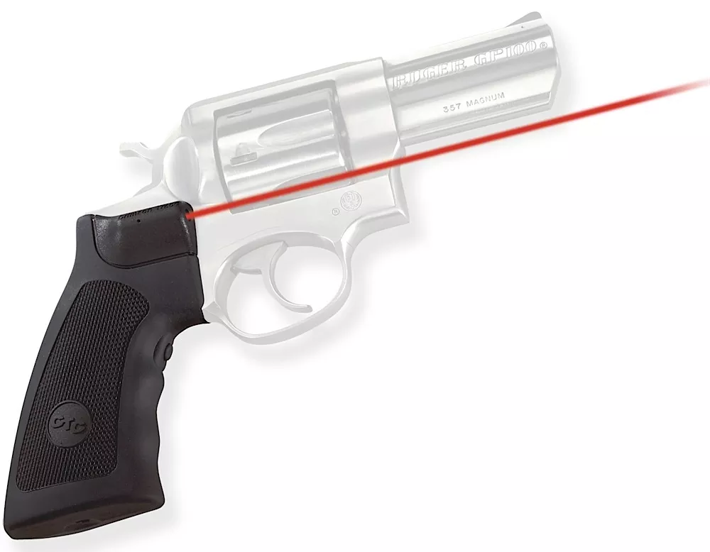 Crimson Trace 011790 LasergripsFits Ruger Alaskan/GP100/Super Redhawk, Red Laser 633nM Wavelength 5mW Output, Black Polymer