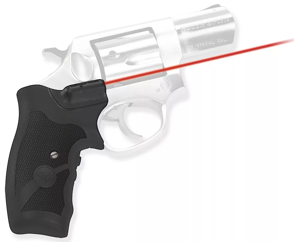 Crimson Trace 0119501 LasergripsFits Ruger SP101, Red Laser 633nM Wavelength 5mW Output, Black Polymer
