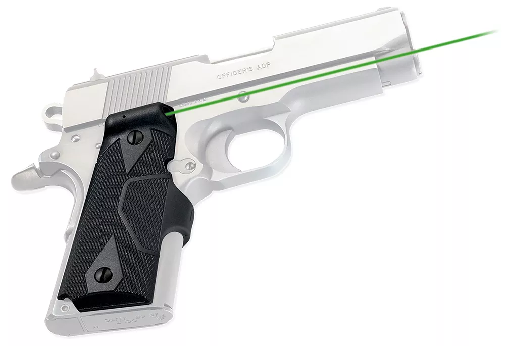Crimson Trace 0141101 LasergripsFits 1911 Compact, Green Laser Black Polymer
