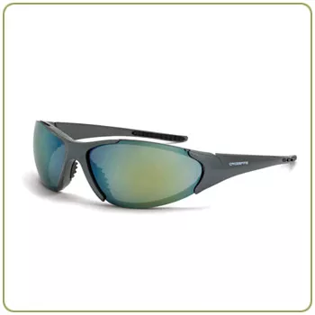 Crossfire Core gold mirror lens, emerald pearl frame