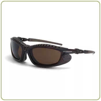 Crossfire Eclipse HD brown anti-fog lens, crystal brown frame, foam lined