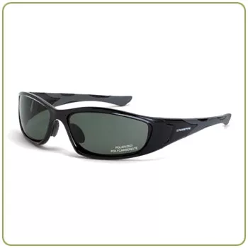 Crossfire MP7 polarized blue/green lens, crystal black frame (no foam lining)