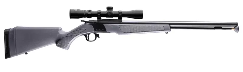 CVA PR2119SCP Wolf w/Optic 50 Cal 24" Blued Steel Barrel & Drilled & Tapped Steel Receiver, Fixed Stealth Gray Synthetic Stock, KonusShot 3-9x32mm