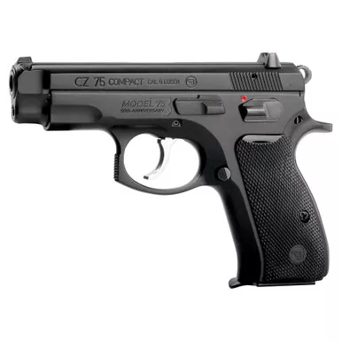 CZ CZ 75 Compact Limited Edition 9mm Pistol with Engraved Frame - Black Steel, 10 Rounds