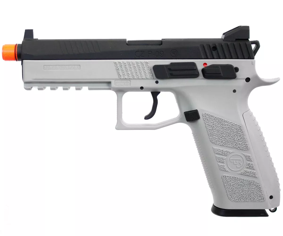 CZ Full Metal P-09 Co2 Powered Gas Blowback Airsoft Pistol by ASG - Urban Grey