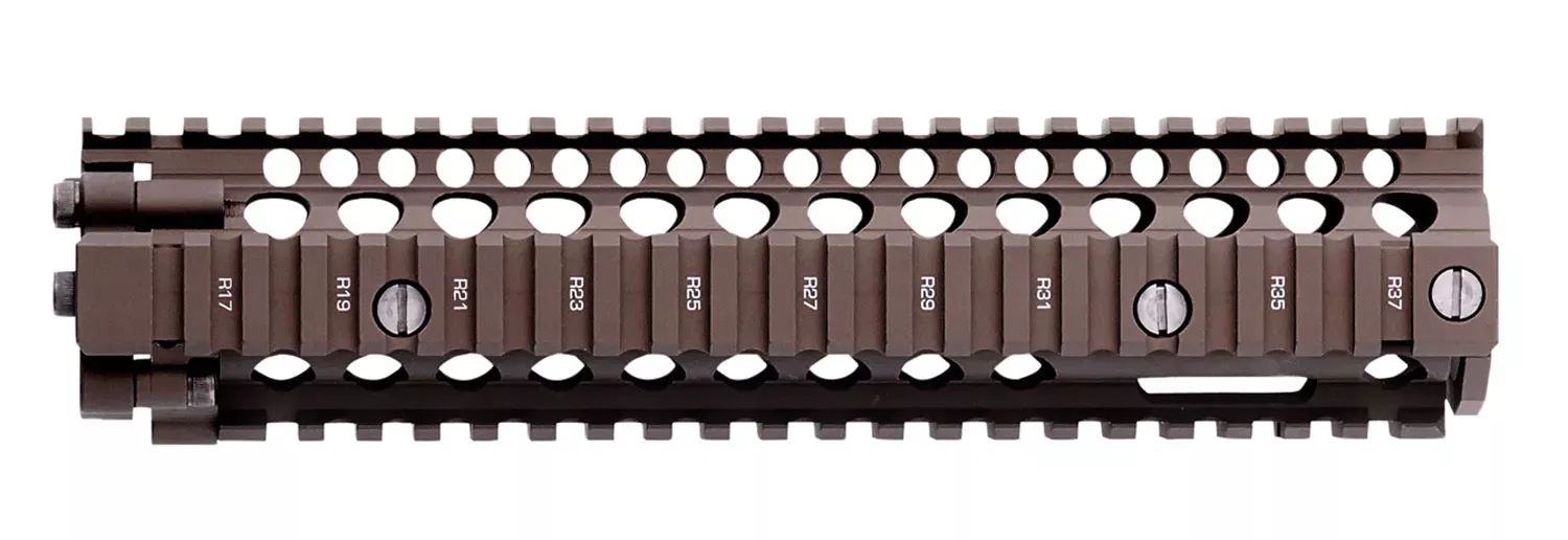 Daniel Defense 0100408020011 MK18 RIS II Handguard 9.55″ 2-PIECE, Free-Floating Style Made of 6061-T6 Aluminum with Flat Dark Earth Anodized Finish & Picatinny Rail for AR-15