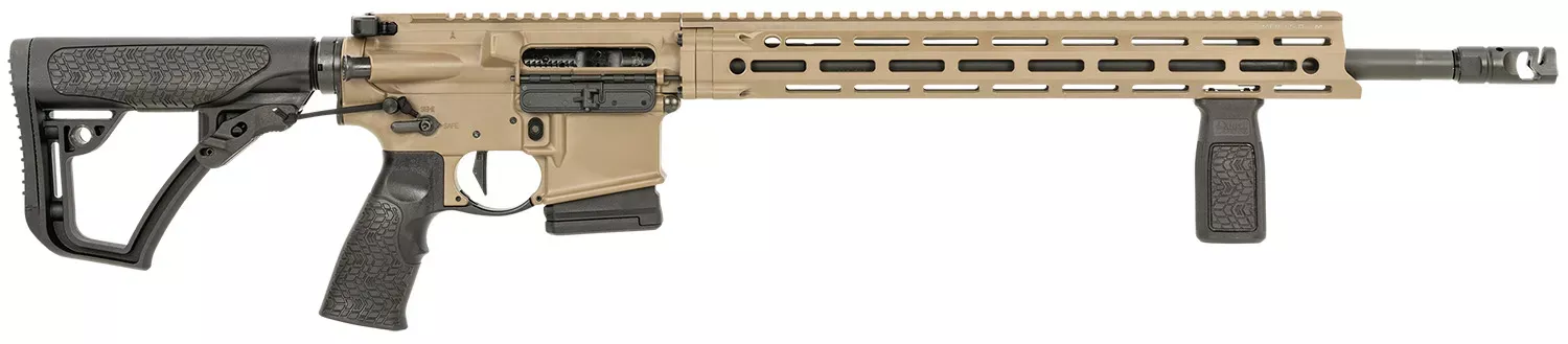 Daniel Defense 0212811090055 DDM4 V7 Pro *CA Compliant 5.56X45MM NATO 18″ 10+1, FDE Rec, Black OEM Overmolded Stock & Grip, Geissele Trigger