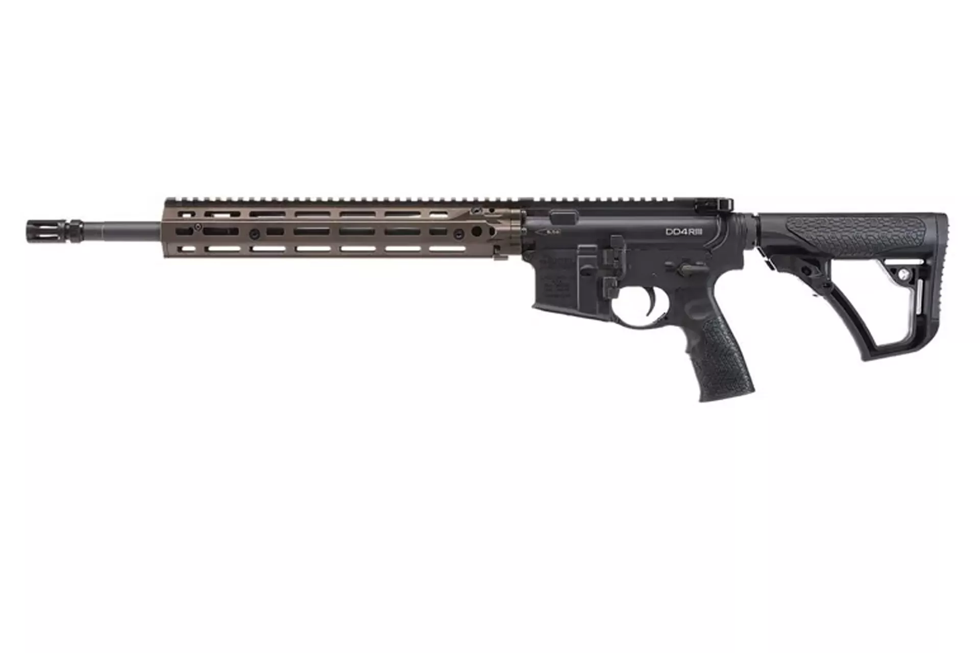 Daniel Defense DD4 RIII 5.56mm 16″ M-LOK Semi-Automatic Rifle – Brown/Black – No Mag – 02-191-03270-067