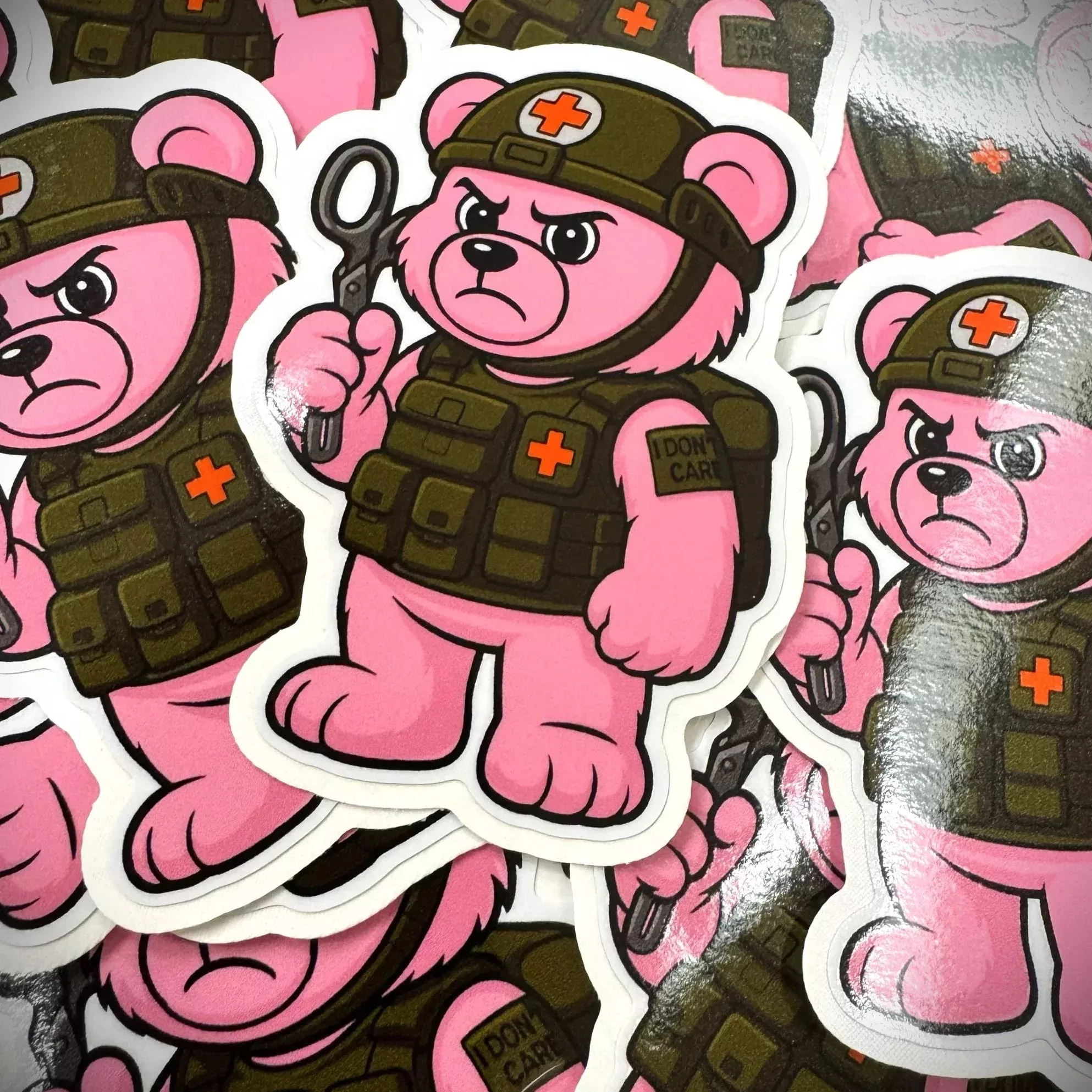Dead Inside Bear - IDFC BEARS- 3.75" Sticker - Pink
