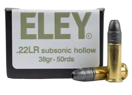 ELEY 22 LR 38gr Subsonic Hollow Point 1040fps