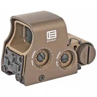 EOTECH Tactical, Holographic, Non-Night Vision Compatible Sight, Red Reticle, 68 MOA Ring with 1 MOA Dot, Tan, Rear Buttons, Includes CR123 Battery XPS2-0TAN