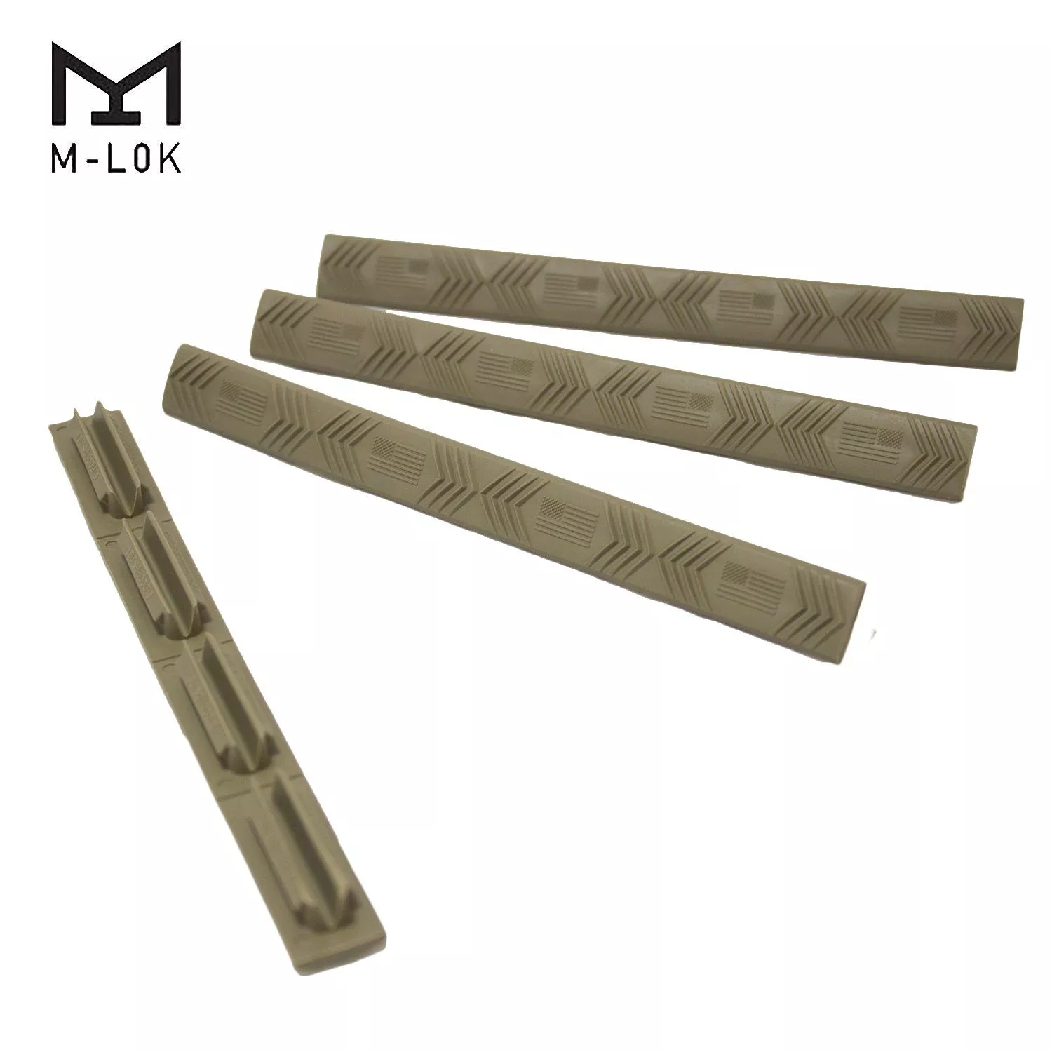 Ergo 4-Slot M-LOK WedgeLok American Flag Rail Cover 4PK Dark Earth 4332-4PK-FLAG-DE – 4332-4PK-(FLAG)-DE