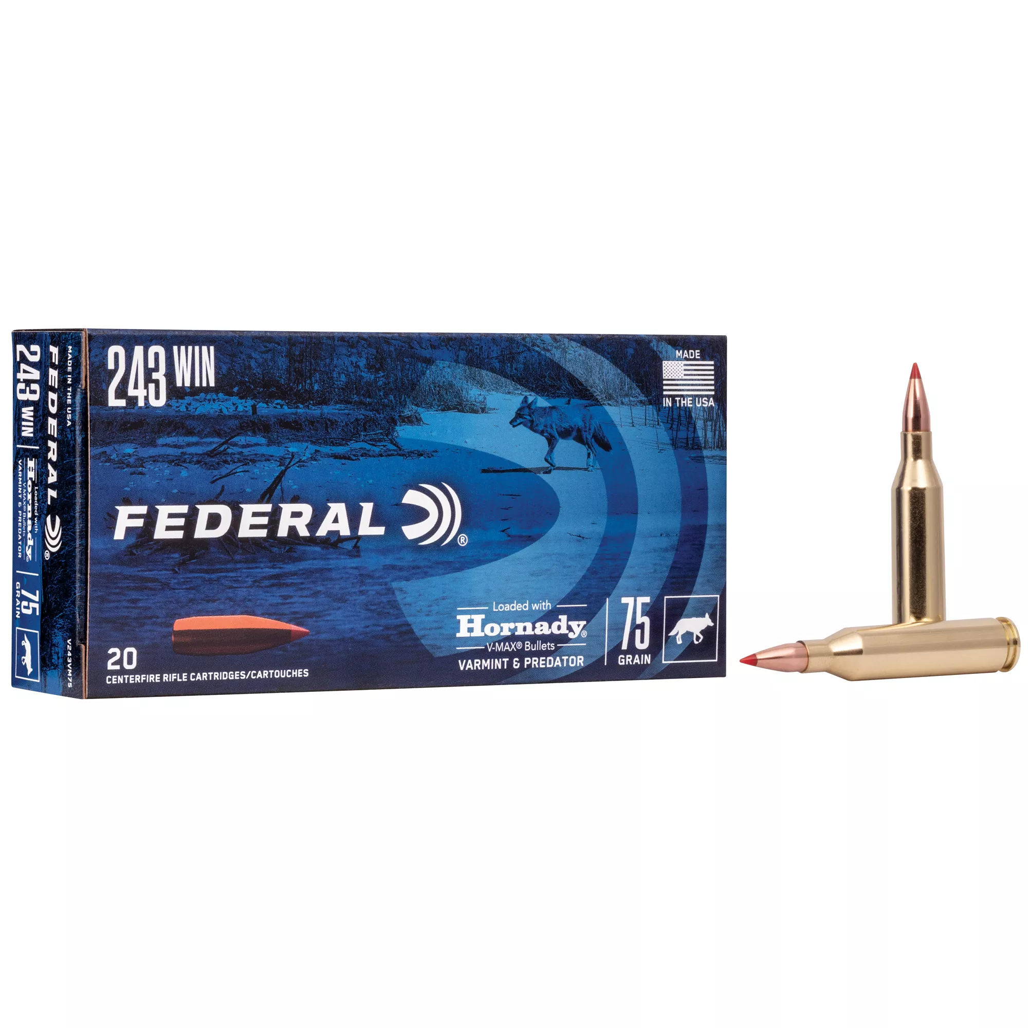 FED V&P 243WIN 75GR V-MAX 20/200
