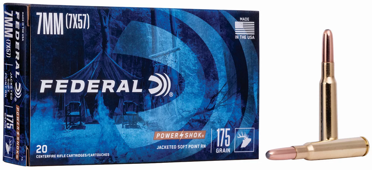 Federal 7A Power-Shok7mmMauser 175gr Jacketed Soft Point 20 Per Box/10 Case