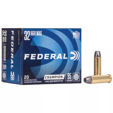 Federal Champion, 32H&R, 95 Grain, Lead, Semi Wadcutter, 20 Round Box C32HRA