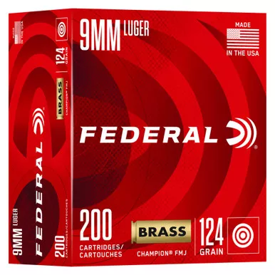 Federal Champion - 9MM, 124Gr, Full Metal Jacket, 200-Round Box